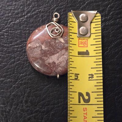 Sterling Silver Wrapped Stone Pendant
