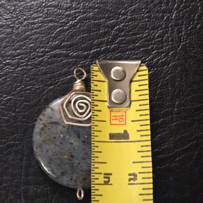 Sterling Silver Wrapped Stone Pendant