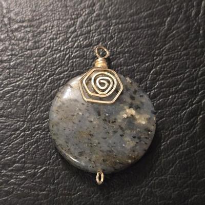 Sterling Silver Wrapped Stone Pendant