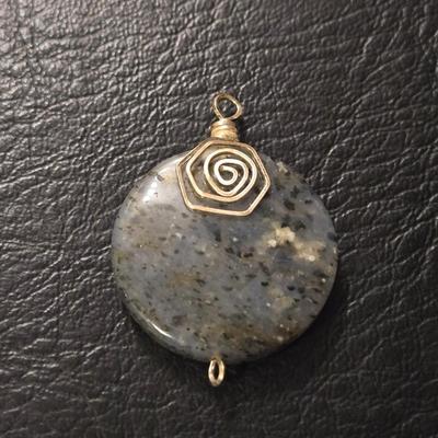 Sterling Silver Wrapped Stone Pendant