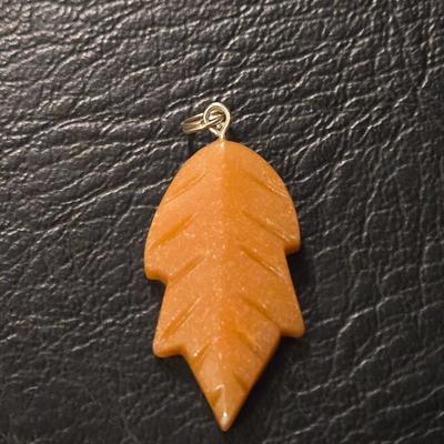 Aventurine Leaf Pendant