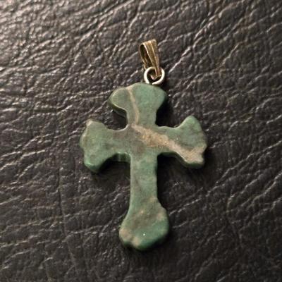 Green Aventurine Cross Pendant
