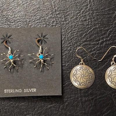 Sterling Silver Native American Earrings
