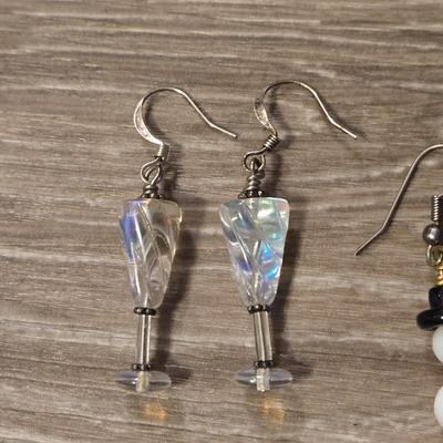 Snowman and Champagne Glass Beaded Earrings