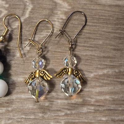 Snowman and Angel Beaded Earrings