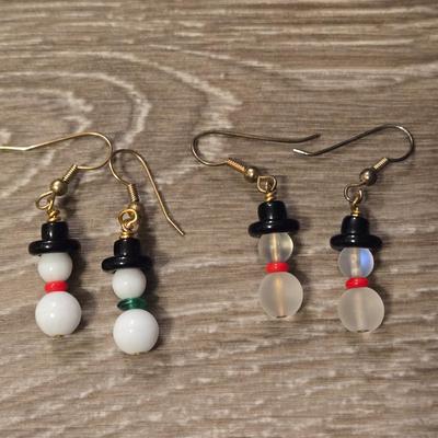 White and Clear Beaded Earrings