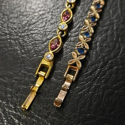 (2) Gold Plated Tennis Bracelets