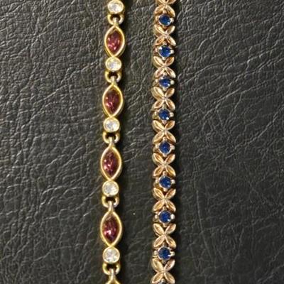 (2) Gold Plated Tennis Bracelets
