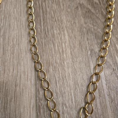 (2) Long Gold Fashion Necklaces
