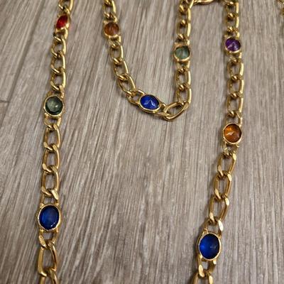 (2) Long Gold Fashion Necklaces