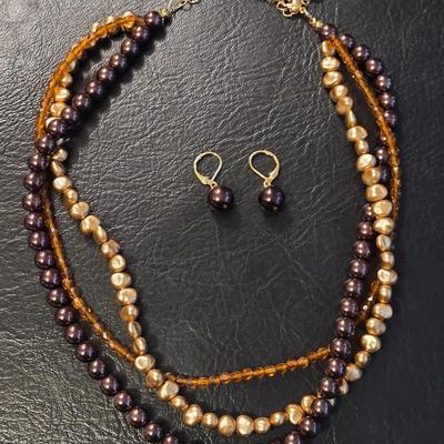 Beaded Necklace & Earrings Set