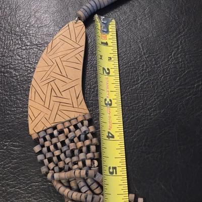Vintage Carved Wood Tribal Necklace
