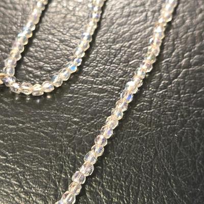 Long Amethyst Necklace & Crystal Necklace