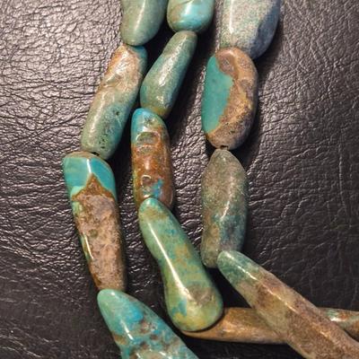 3 Strand Large Stone Turquoise Necklace