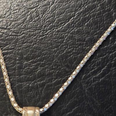 Sterling Silver Necklace with a Jasper Pendant