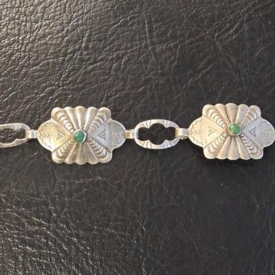 Native American Sterling Silver Turquoise Necklace, Bracelet, & Earrings Set