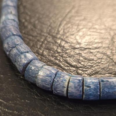 Blue Stone Heishi Bead Graduated Necklace