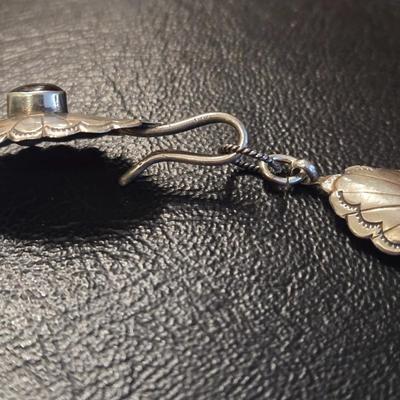 Native American Sterling Silver Concho and Onyx Necklace & Bracelet