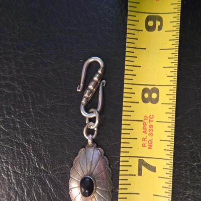 Native American Sterling Silver Concho and Onyx Necklace & Bracelet
