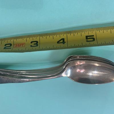 FIVE Floral Pattern Sterling Silver Spoons