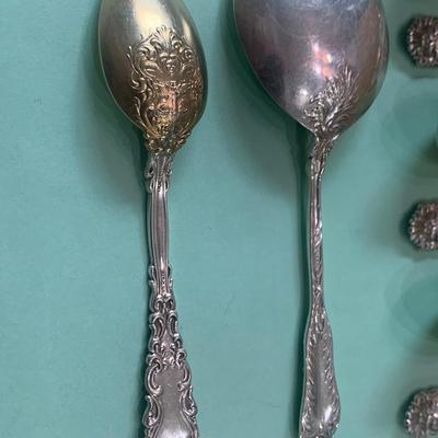 TWO SETS - Miniature Sterling Spoons 6 Soups / 8 Others
