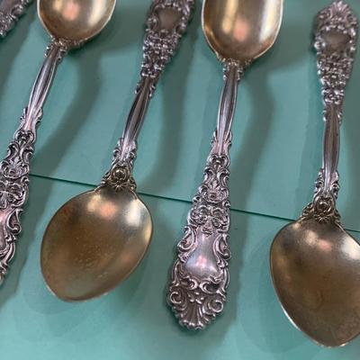 TWO SETS - Miniature Sterling Spoons 6 Soups / 8 Others