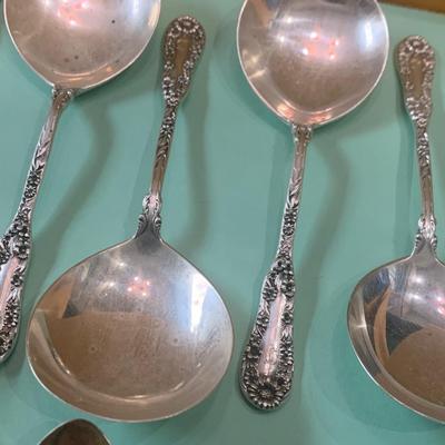 TWO SETS - Miniature Sterling Spoons 6 Soups / 8 Others