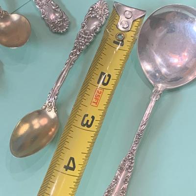TWO SETS - Miniature Sterling Spoons 6 Soups / 8 Others