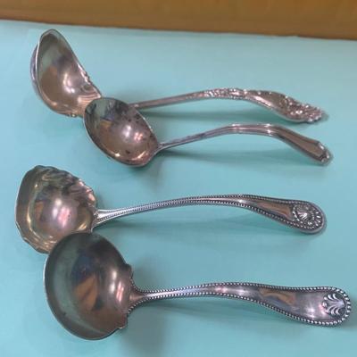 Sterling Gravy Ladles Lot 4-5” Howe & Others