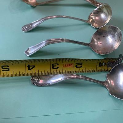 Sterling Gravy Ladles Lot 4-5” Howe & Others