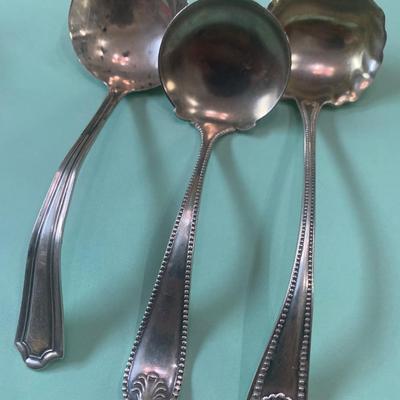 Sterling Gravy Ladles Lot 4-5” Howe & Others