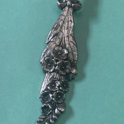3 Ornate Filigree Sterling Silver Tomato / Sugar / Serving Spoons