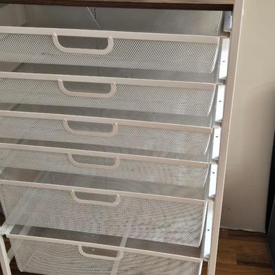 Origami Brand Metal Rolling Cart with Pull Out Drawers
