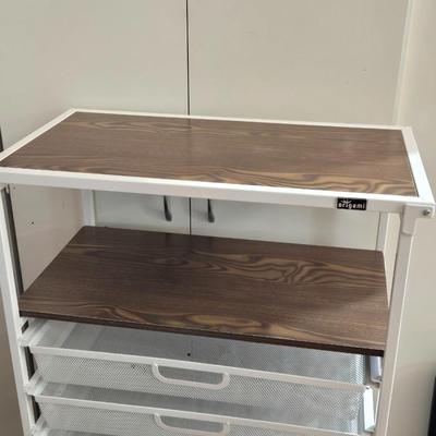 Origami Brand Metal Rolling Cart with Pull Out Drawers