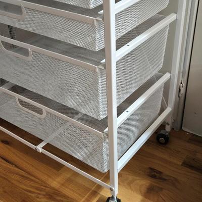 Origami Brand Metal Rolling Cart with Pull Out Drawers