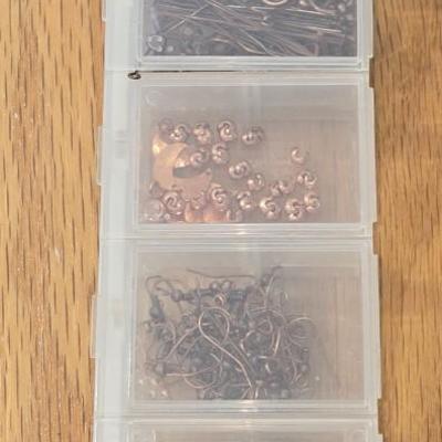 Container of Copper and Gold Tone Jewelry Making Items