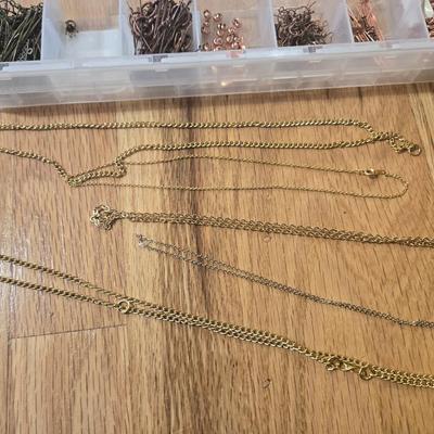 Container of Copper and Gold Tone Jewelry Making Items