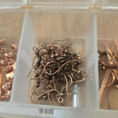 Container of Copper and Gold Tone Jewelry Making Items