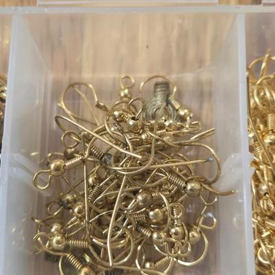 Container of Gold Tone Jewelry Making Items