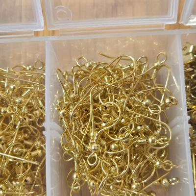 Container of Gold Tone Jewelry Making Items