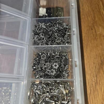 Container with Gold & Silver Tone Jewelry Makings