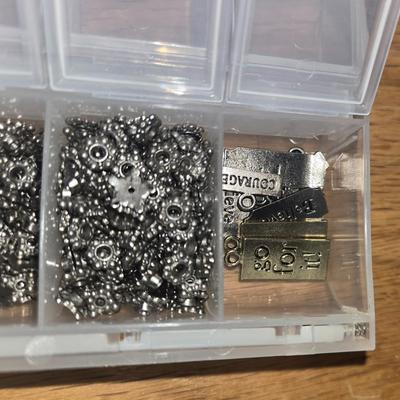 Container with Gold & Silver Tone Jewelry Makings