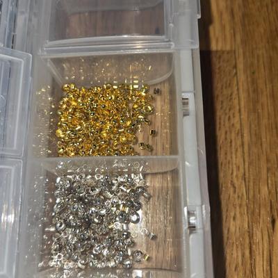 Container with Gold & Silver Tone Jewelry Makings