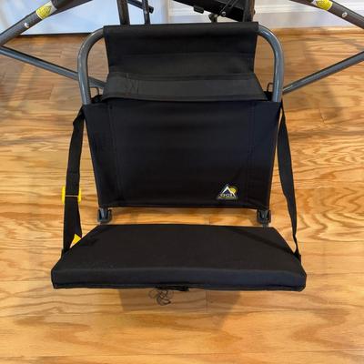 1063 Pair Of Ozark Trail Folding Chairs With Tray & One Stadium Seat