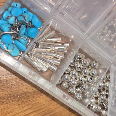Sterling Silver Jewelry Making Items in Organizing Container