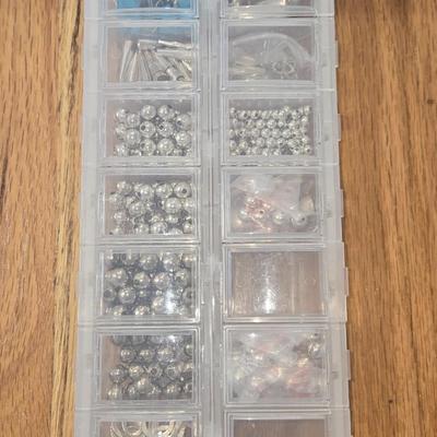 Sterling Silver Jewelry Making Items in Organizing Container