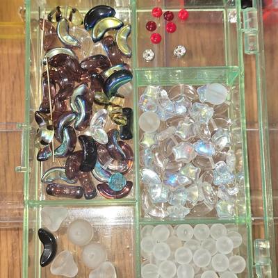 3 Small Containers Filled with Glass Beads