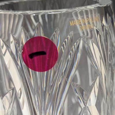 Hand Cut Lead Crystal Vase Made In Poland 24% Pbo #1 (DR)