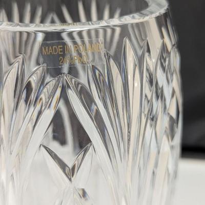 Hand Cut Lead Crystal Vase Made In Poland 24% Pbo #1 (DR)