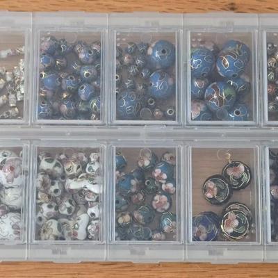 Storage Container filled with Cloisonne Beads